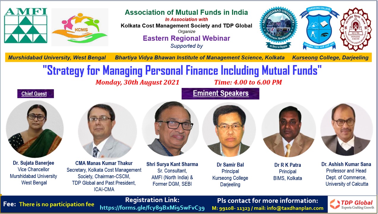 AMFI-(KCMS) Eastern Regional Webinar on “Strategy for Managing Personal Finance Including Mutual Funds”